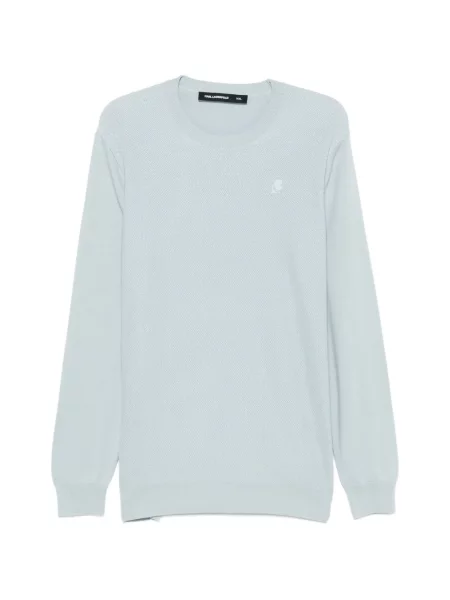 Pulover Karl Lagerfeld cu broderie albastru