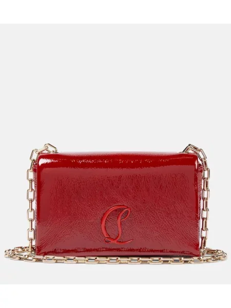 Usnjena lakirana pisemska torbica Christian Louboutin rdeča