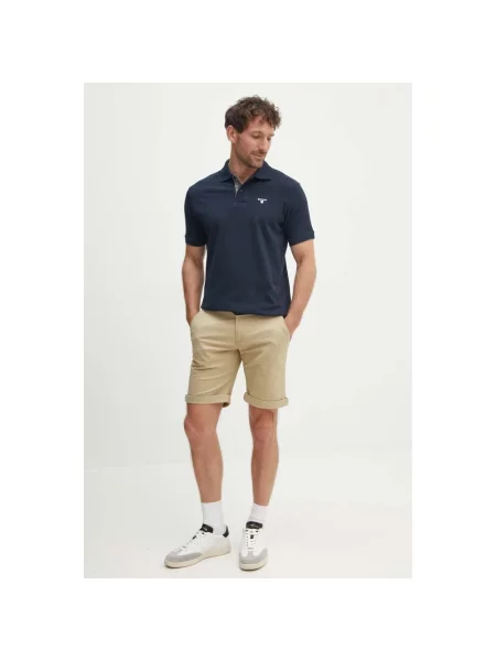 Barbour Koszulka Polo Z Piki blau granatowa