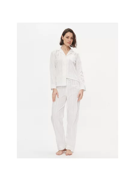 Lauren Ralph Lauren Pižama Regular Fit bela