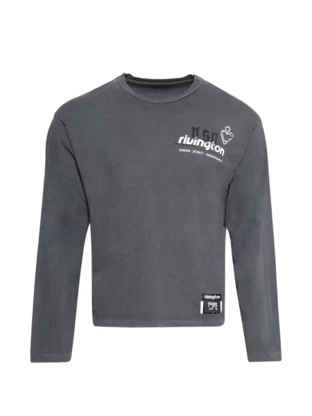 Lung tricou Rivington Roi Rebis cu imagine gri