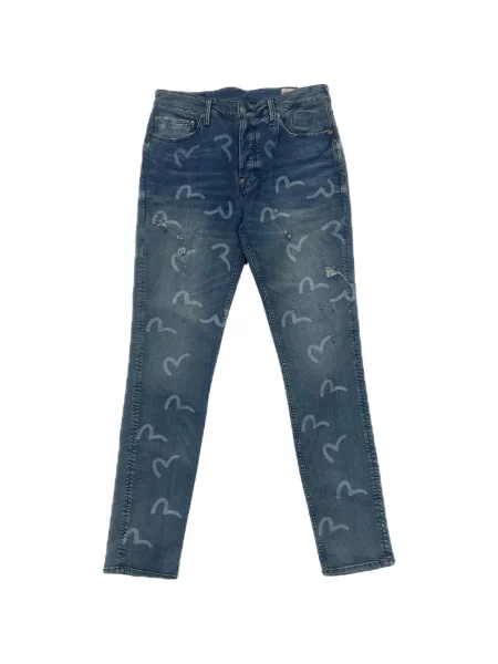 Τζιν Evisu με φθαρμένο εφέ μπλε