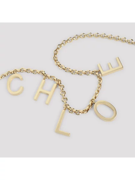 Pasek Chloe z logo żółty
