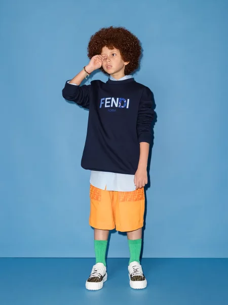 Bermudy dziecięce Fendi pomarańczowe