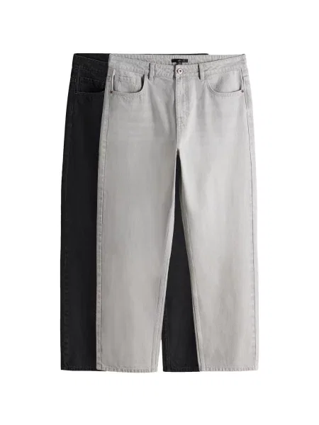 The Set Jeans gri piatră negru