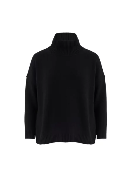 Sweter z golfem Weekend Max Mara wełniany czarny