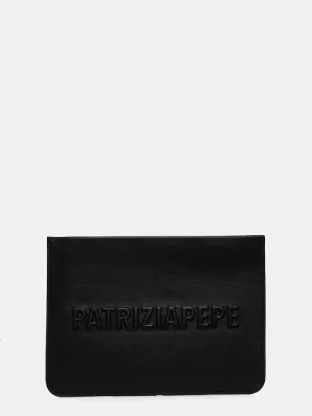 Kožna kozmetička torbica Patrizia Pepe crna