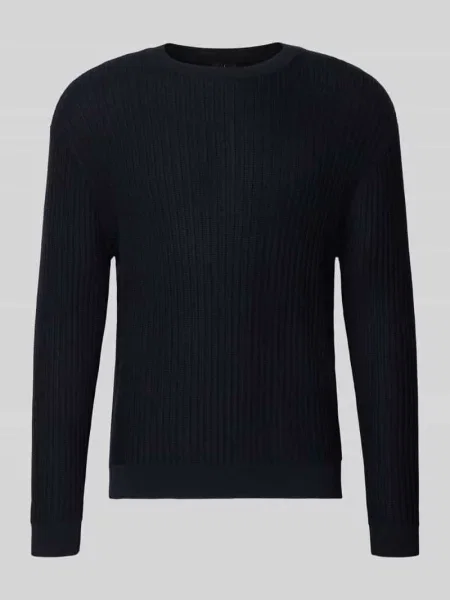 Sweter o kroju slim fit w dzianinowym wyglądzie Armani Exchange niebieski
