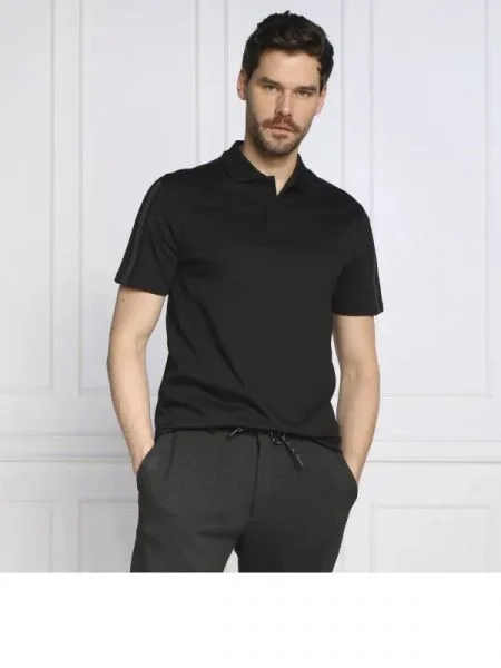 Calvin Klein Tenisz póló LOGO TAPE COMFORT fekete
