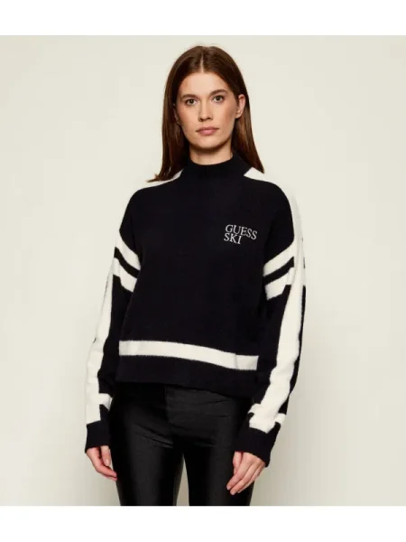 Pulover Guess cu guler înalt negru