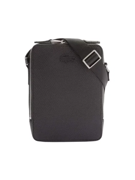 Torba crossbody Lacoste skórzana czarna