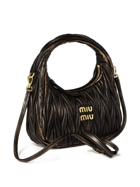 Geanta de piele Miu Miu din piele maro