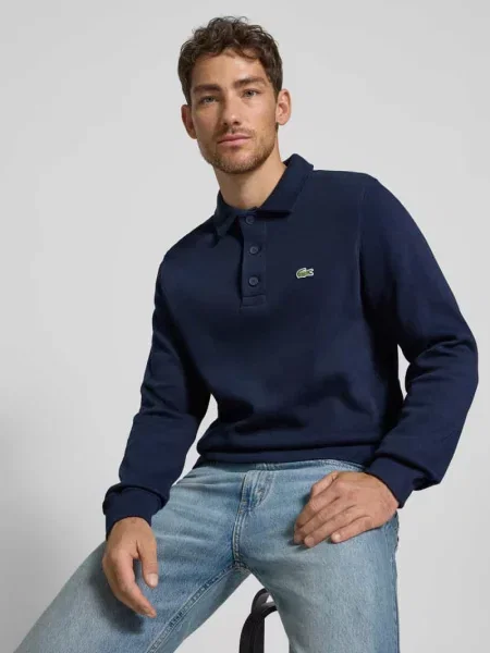 Bluza o kroju regular fit z czystej bawełny Lacoste granatowa