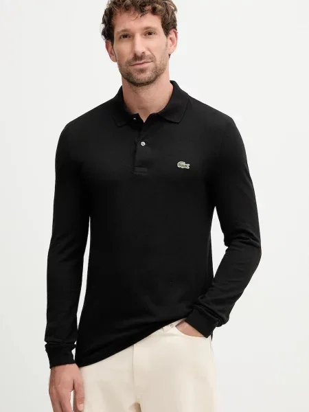 Lacoste tričko s dlouhým rukávem černé