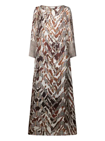 Sukienka maxi Pierre Louis Mascia z nadrukiem w pepitkę garniturowa
