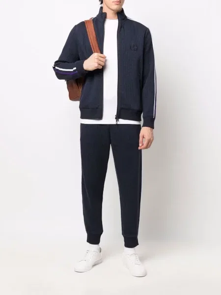 Dryžuotas megztinis Giorgio Armani mėlyna