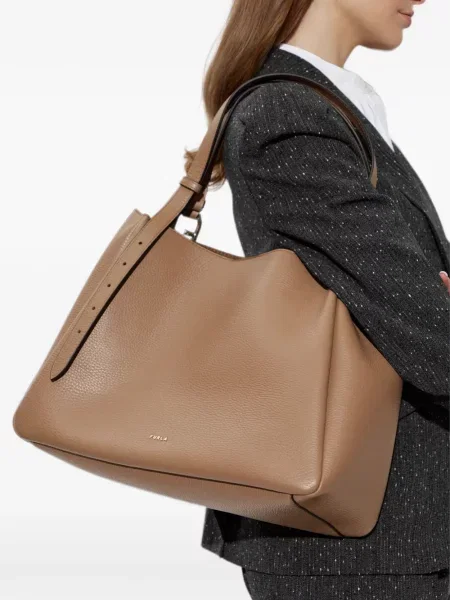 Geantă shopper Furla din piele maro