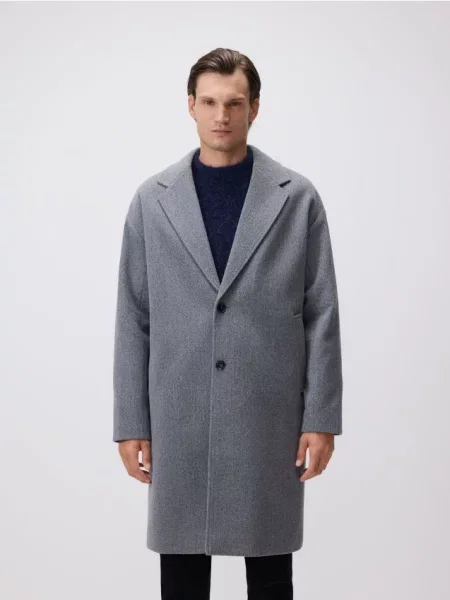 Reserved Пальто з коміром світло-сірий сіре