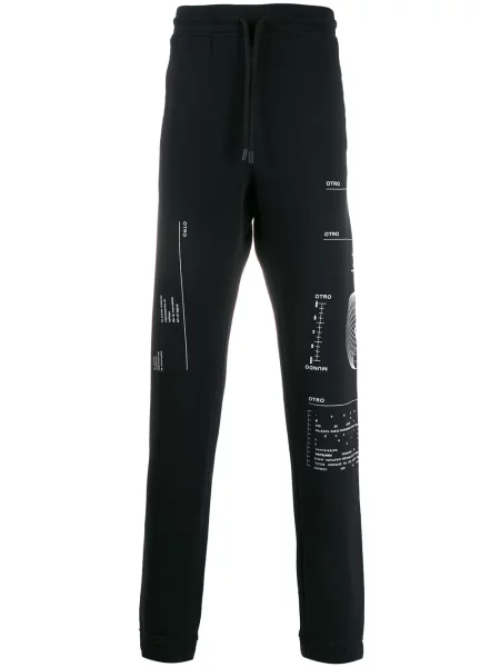 Pantaloni County Of Milan cu imagine alergare negru