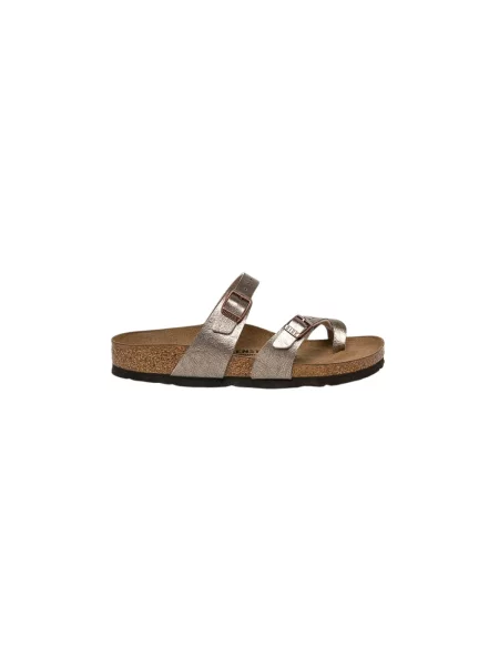 Klapki Birkenstock skórzane brązowe