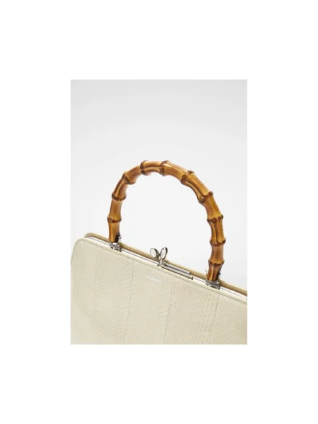 Torebka Jil Sander w wężowy wzór beżowa