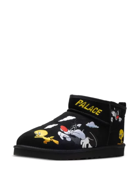 Mini botine Ugg cu broderie mini negru