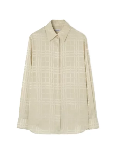 Cămașă Burberry de mătase în carouri clasică