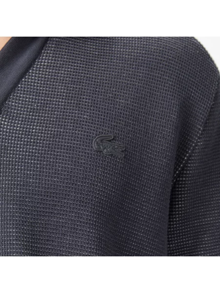 Lacoste Sweter Z Kołnierzykiem Polo Z Krótkim Rękawem Classic Fit Ciemnoszary szary