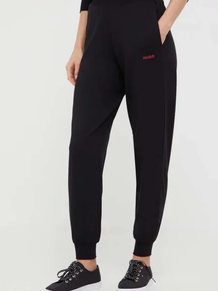 HUGO pantaloni de lounge neted negru