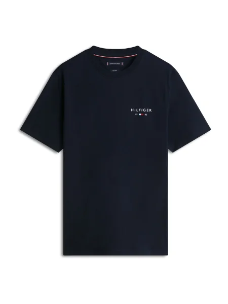 TOMMY HILFIGER Tricou BRAND LOVE albastru marin alb
