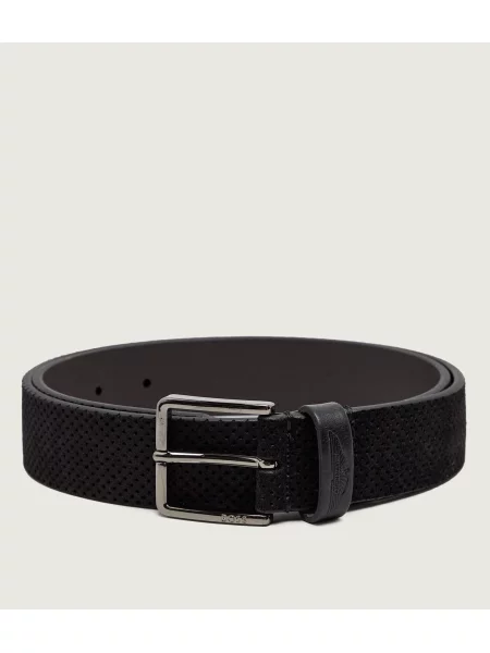 BOSS BLACK Curea | Boss x Aston Martin | piele întoarsă negru