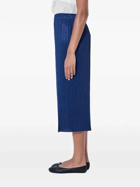 Fustă midi Pleats Please Issey Miyake albastru