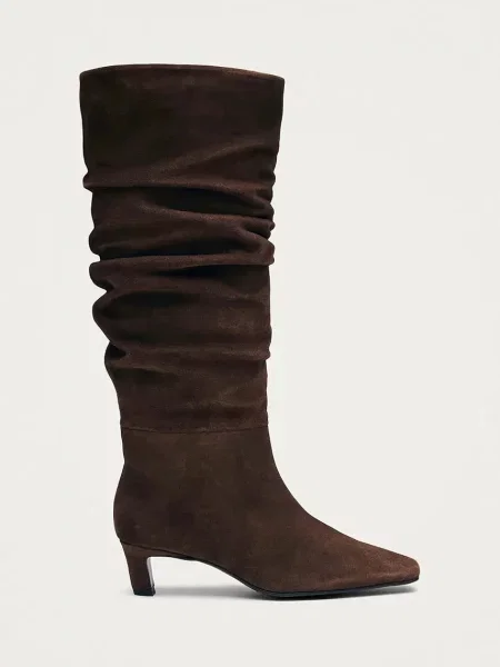 Alohas botki zamszowe Kalila na szpilce brązowy