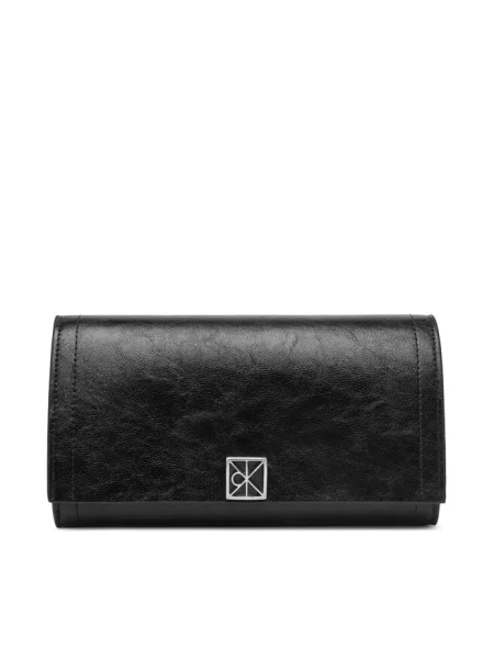 Calvin Klein Portfel Emblem Hw Long Bifold czarny