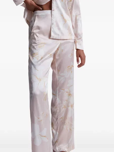 Pantaloni Aubade de mătase cu model floral cu imagine