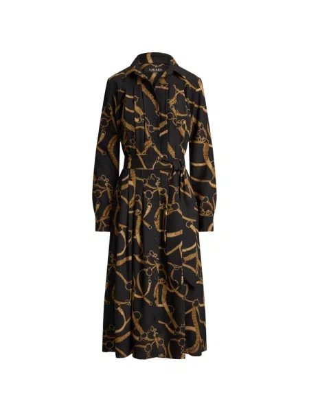 Rochie tip cămașă Lauren Ralph Lauren cu imagine negru