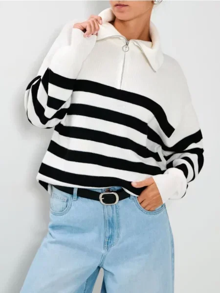 Джемпер у смужку білий