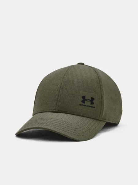 Шапка с козирка Under Armour Iso Chill Armourvent зелено с изчистен дизайн черно