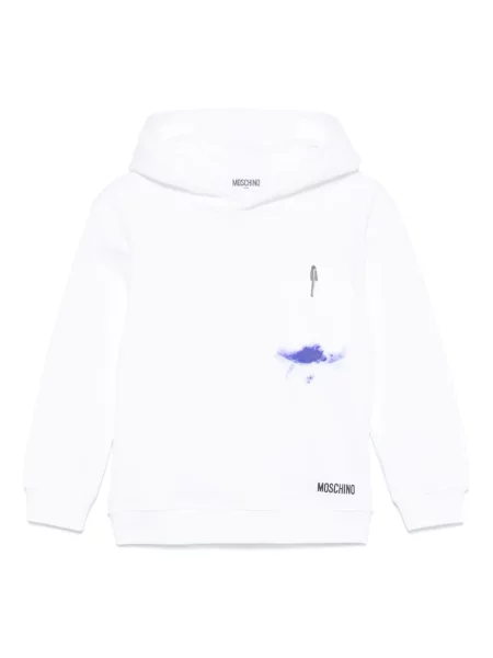 Bluza z kapturem dziecięca Moschino biała