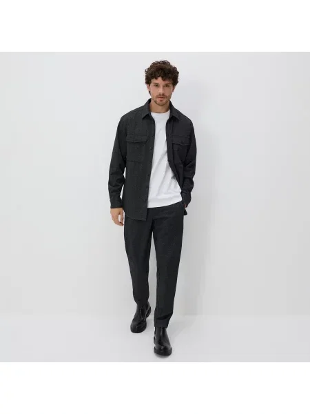 Reserved Regular kalhoty se zavazováním světle šedá