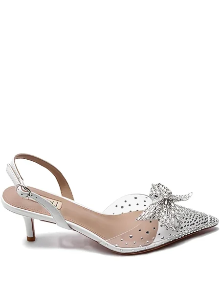 Pantofi cu toc Nicoli cu funde gri