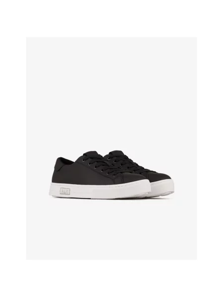 Sneakersy Armani Exchange skórzane czarne