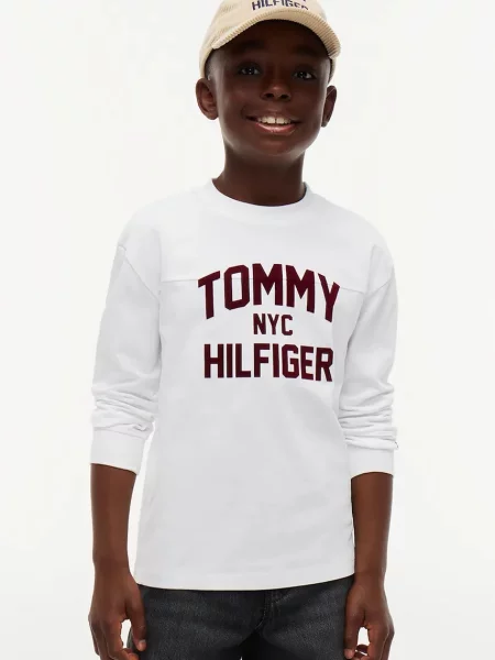 Tommy Hilfiger majica dugih rukava za djecu od pamuka bijela