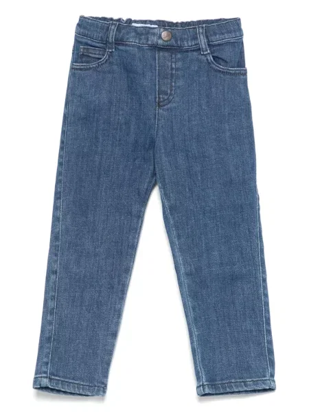 Jeansy straight leg dziecięce Emporio Armani niebieskie