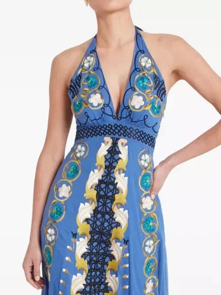 Rochie maxi Temperley London albastru