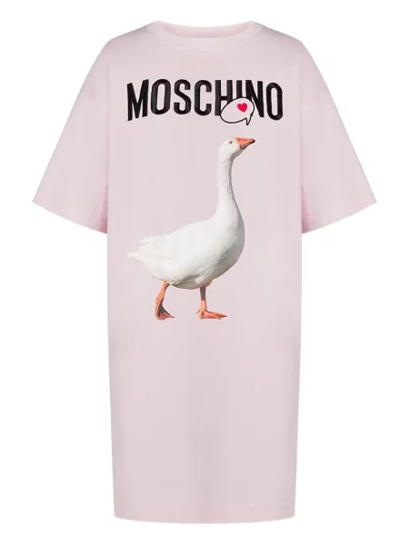 Rochie tip cămașă Moschino cu imagine de costum roz