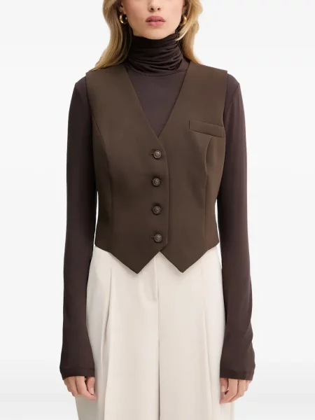 Жилетка с копчета Guess кафяво