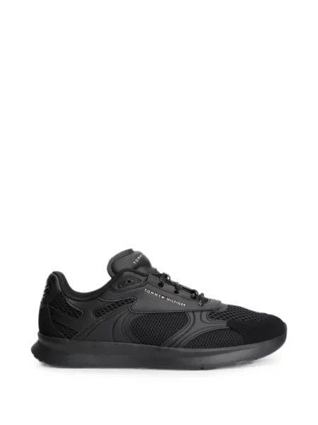 Sneakerși Tommy Hilfiger cu șireturi plasă negru