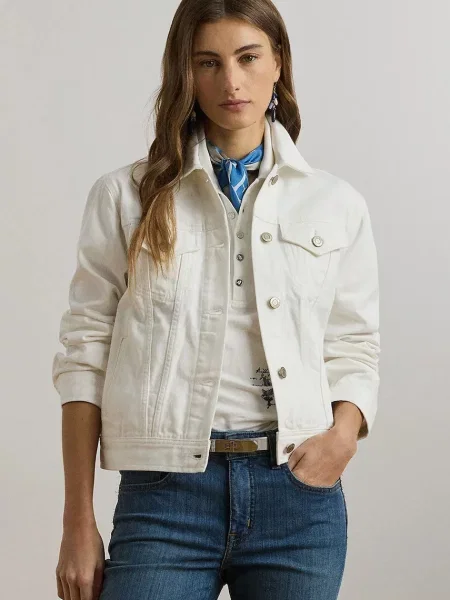 Lauren Ralph Lauren geaca jeans alb