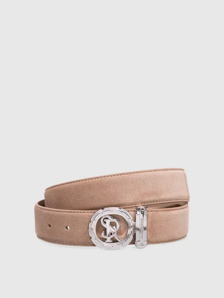 Замшевый ремень Stefano Ricci с ремешками бежевый